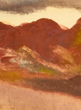 山景 卡纸装饰画风景艺术挂画小众现代简约红色餐厅卧室民宿酒店