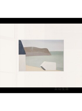 宁静的海边现代风景艺术挂画中古风原木风咖啡馆民宿餐厅装饰画