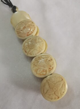 尼泊尔天然牦牛骨吉祥八宝手链手牌越盘玩越油润纯手工定制