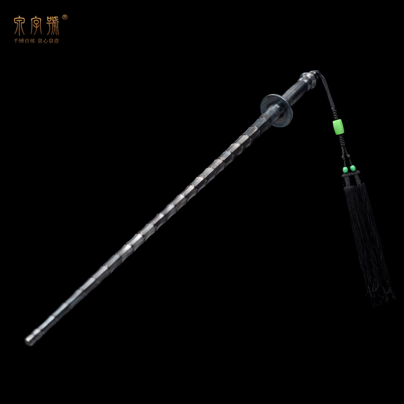 龙泉市泉字号宝剑龙吟月牙锏花纹钢竹节锏兵器实心钢伏魔鞭未开刃 - 图3