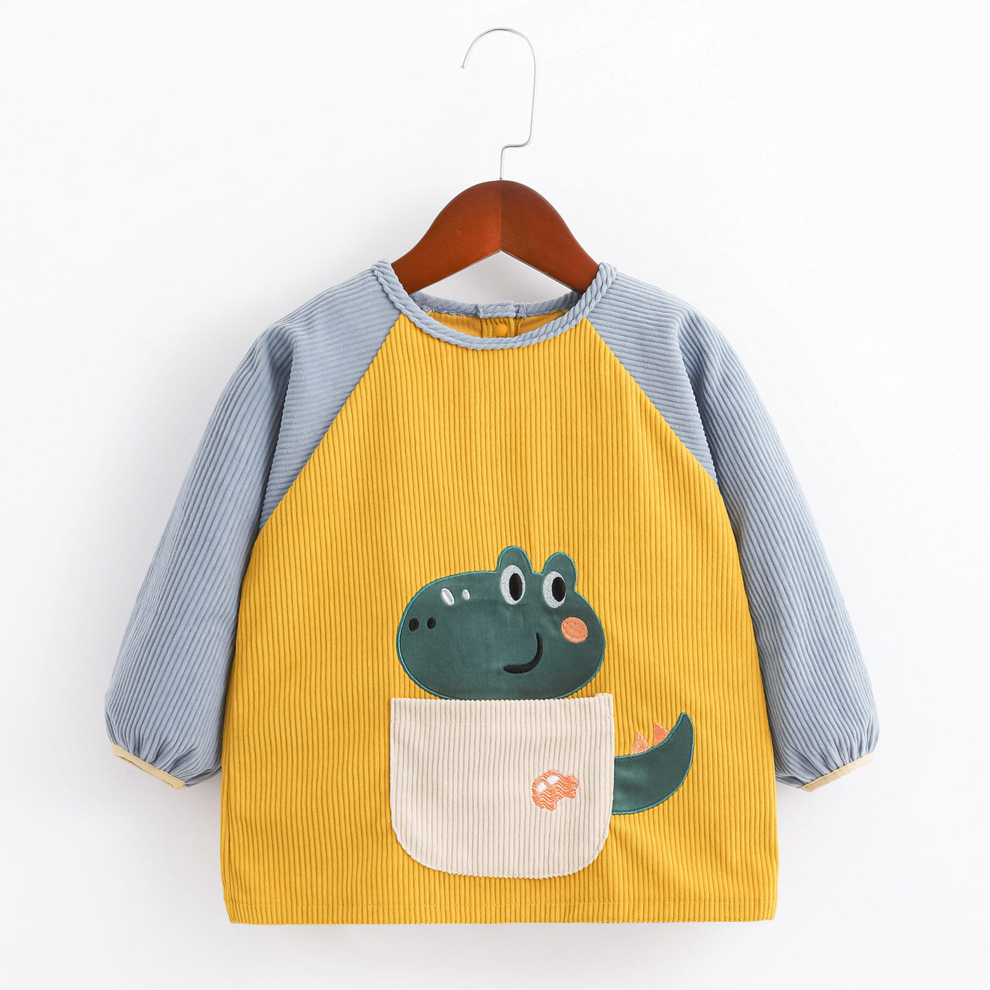 宝宝罩衣防水防脏吃饭围兜秋冬季幼儿园罩衫男孩弹力灯芯绒反穿衣,淘宝优惠券,粉丝福利购,淘宝优惠卷