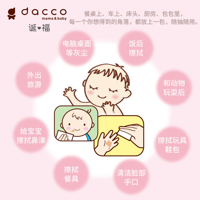 dacco原三洋手口组合新生儿湿纸巾 广生行产妇护理湿巾