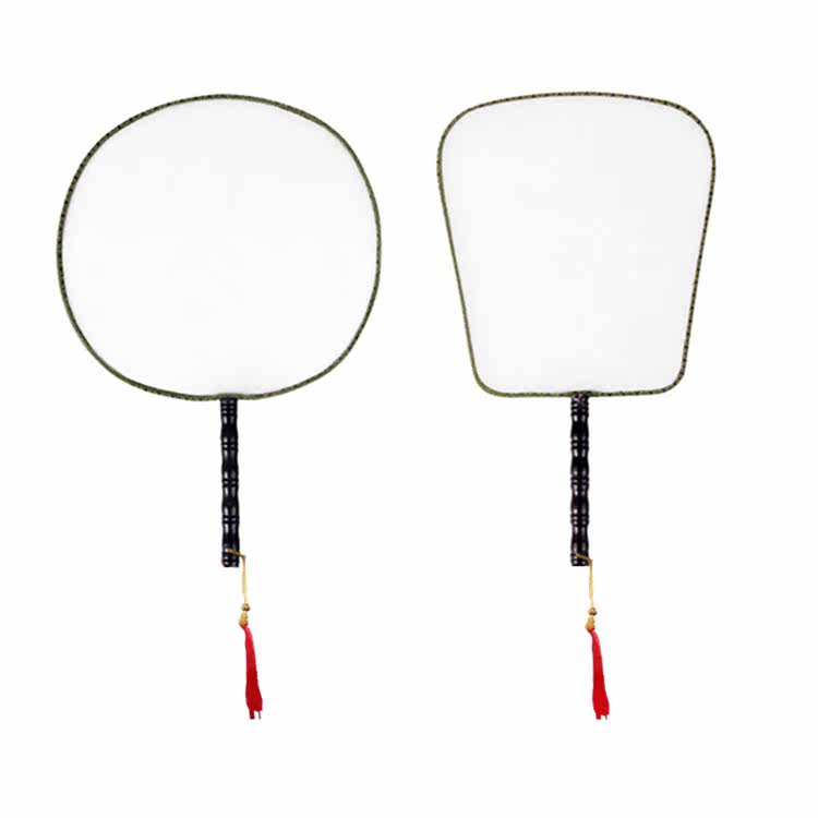 包邮大号空白圆形团扇方形宫扇DIY舞蹈美术手绘画扇真丝布古典扇,淘宝优惠券,粉丝福利购,淘宝优惠卷