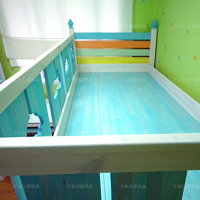 Solid wood children's bed Korean-style European-style children's furniture single-layer loft bed with stair cabinet storage bed can be customized