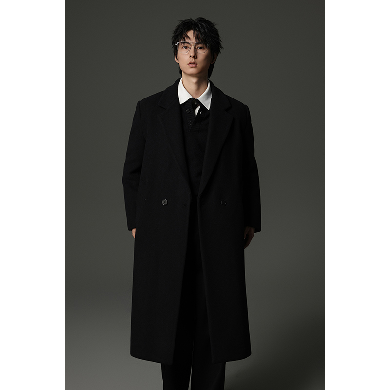 w2x羊毛呢大衣可选90白鹅羽绒服内胆中长款过膝商务休闲西装外套 - 图3