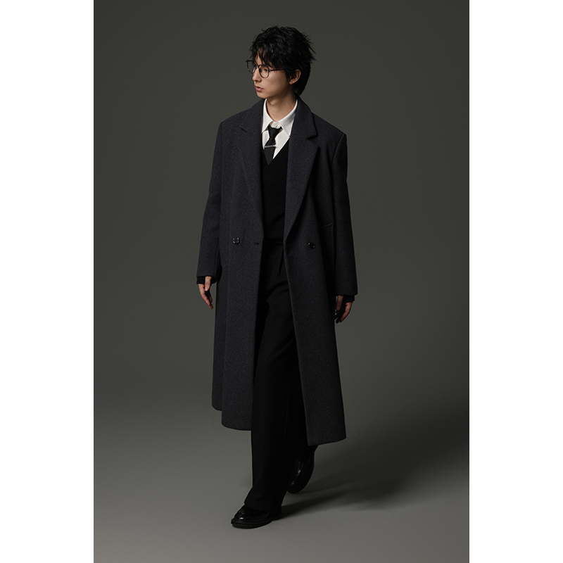 w2x羊毛呢大衣可选90白鹅羽绒服内胆中长款过膝商务休闲西装外套 - 图2