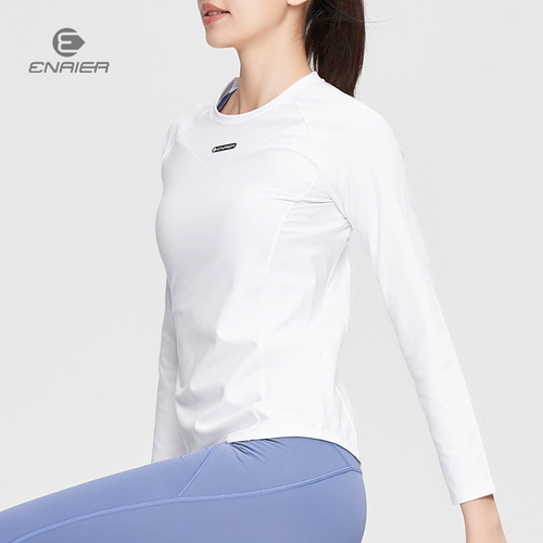 Спортивная футболка, быстросохнущий эластичный топ, дышащая одежда для йоги для спортзала для тренировок, длинный рукав, для бега
