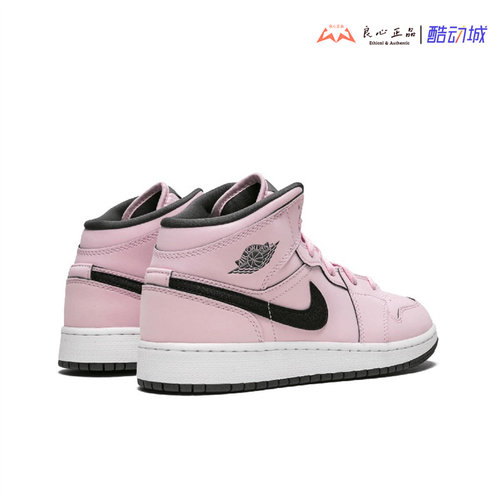 Air Jordan 1 GS 樱花粉男女中帮耐磨复古休闲篮球鞋 555112-601 - 图2