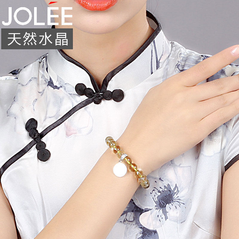 天然水晶彩色宝石手串时尚老婆手链 jolee手链