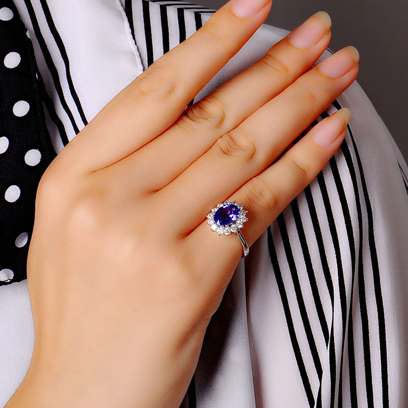 jolee女18k金坦桑石彩色简约指环 jolee戒指/指环