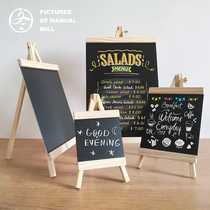 Desktop Woody Stall Stall Small Blackboard Upright Mini Coffee Restaurant Milk Tea Shop Writing Advertisement Display Menu Cards