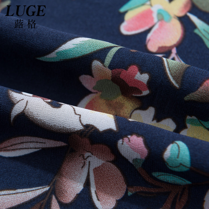 2020新款坠感夏季印花宽松雪纺裙裤 蕗格休闲裤