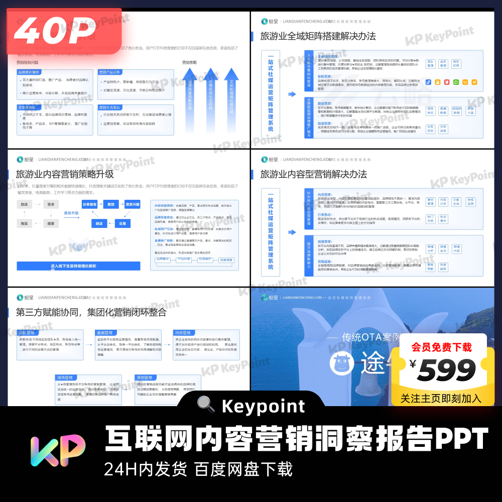 40页轻透蓝互联网内容营销洞察报告PPT模板Keypoint大师ppt设计 - 图3