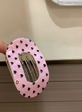 韩系甜美醋酸爱心碎花鸭夹