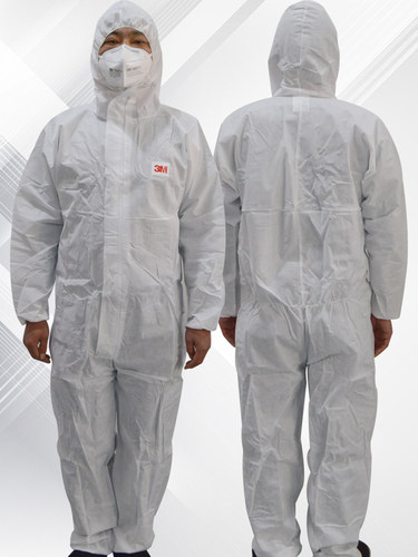 3M4515一次性连体带帽防护服透气防尘衣喷漆实验室4535防化服打药 - 图1