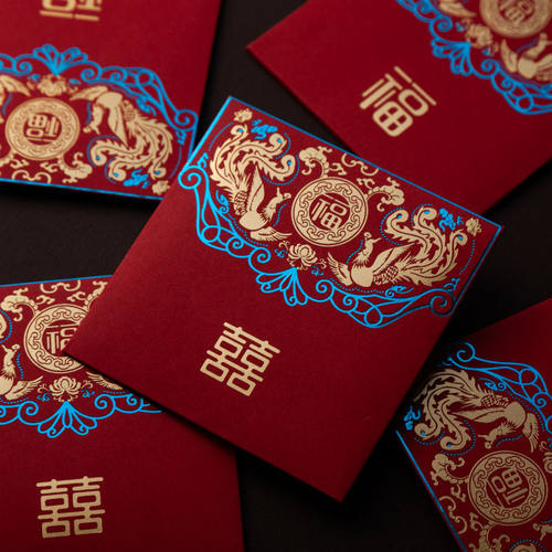 红包结婚中式烫金万元塞门小号红包高档创意结婚婚礼娶亲利是封 - 图2