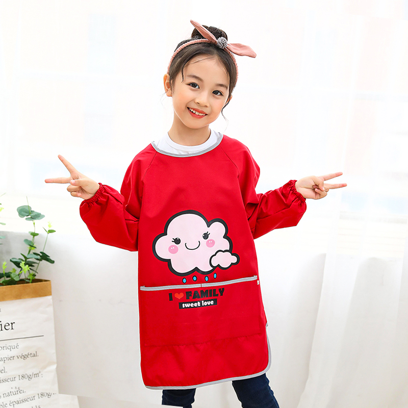 Wear the dining pocket kindergarten painting art blouse inside out