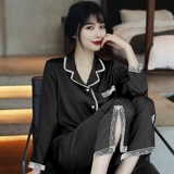 Осенняя тонкая шелковая модная пижама, комплект, коллекция 2023, в западном стиле, популярно в интернете, премиум класс