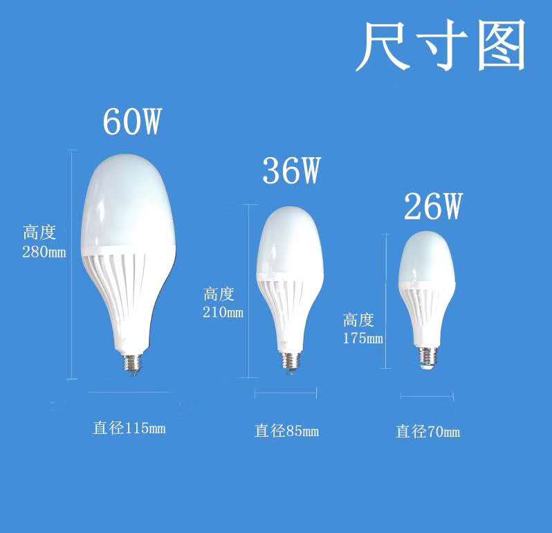 红典LED防爆灯泡防腐防水柱形泡26W36W60W代替节能灯200W - 图0