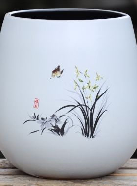 简约北欧风陶瓷花盆家用大口径兰花专用轻奢高级感大号花盆捡漏