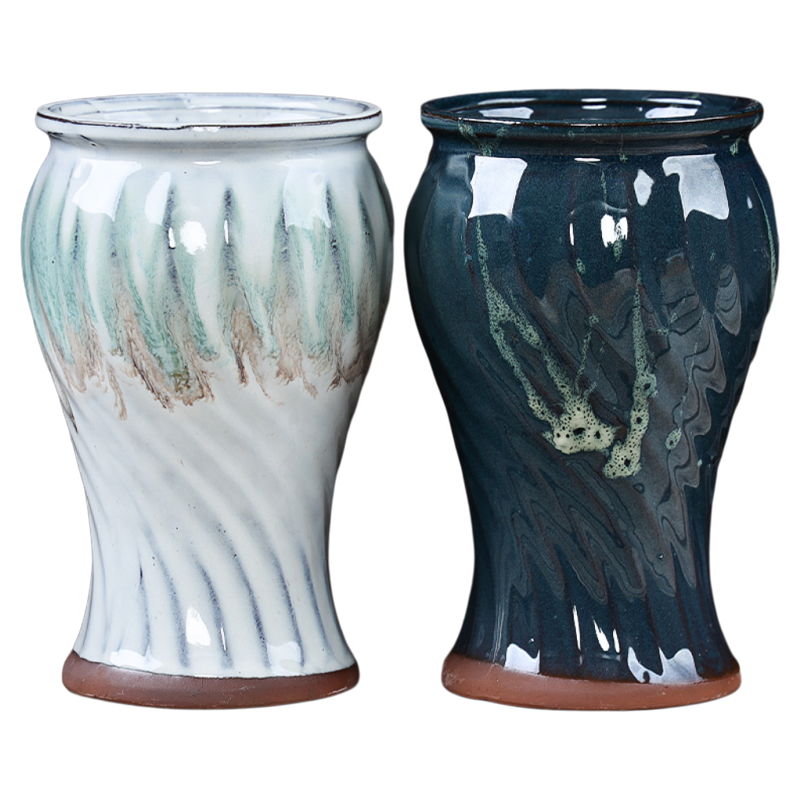 创意鱼尾陶瓷花盆户外庭院造景专用盆悬崖老桩透气粗陶盆特价捡漏 - 图3