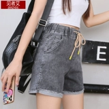 Джинсовая юбка, летние шорты, тонкие штаны, эластичная талия, оверсайз, высокая талия, свободный крой, по фигуре, А-силуэт