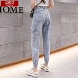 Тонкие джинсы, штаны, оверсайз, высокая талия, свободный прямой крой, стройный силуэт, в корейском стиле