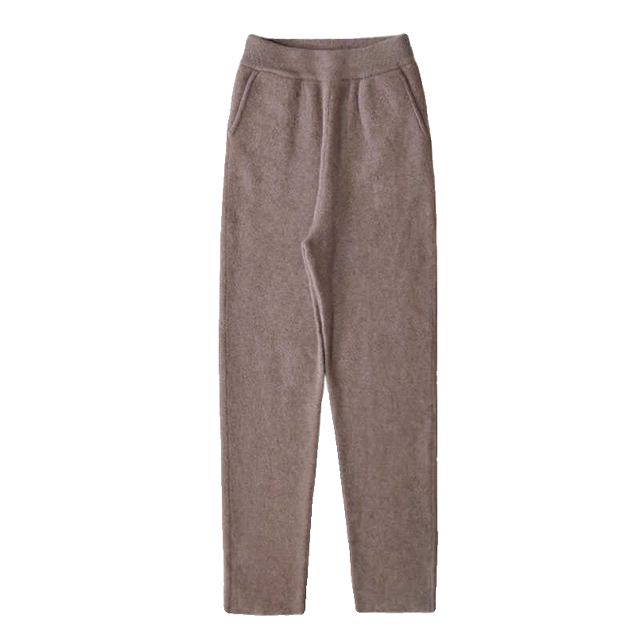 2024 autumn and winter new cashmere pants loose and versatile high waist
