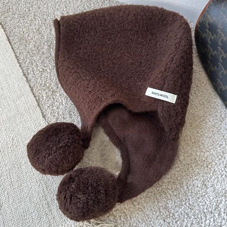 秋冬羊毛混纺毛球巴拉克法帽女显脸小保暖针织帽防风出游逛街毛线,淘宝优惠券,粉丝福利购,淘宝优惠卷