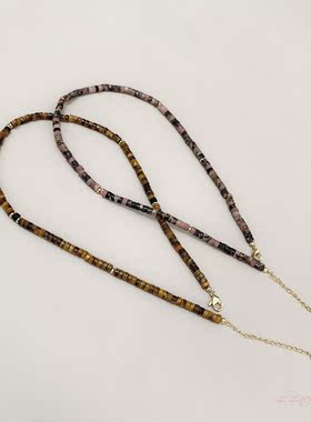 天然玉石925纯银包金项链女百搭