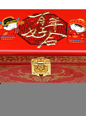 首饰珠宝箱复古平遥陪嫁红色结婚