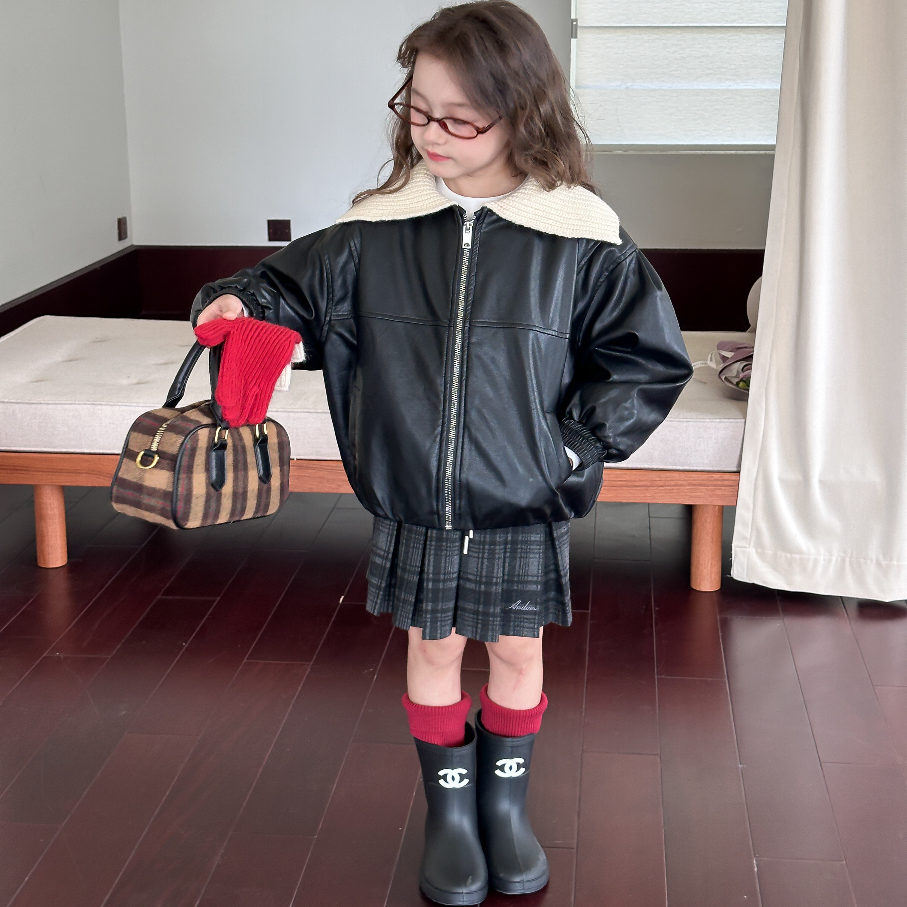 女童皮衣外套2025秋冬装新款儿童韩系夹棉皮夹克女孩洋气棉衣,淘宝优惠券,粉丝福利购,淘宝优惠卷