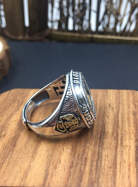 新款925纯银霸气欧美全知之眼戒指个性复古嘻哈潮男戒指食指指环