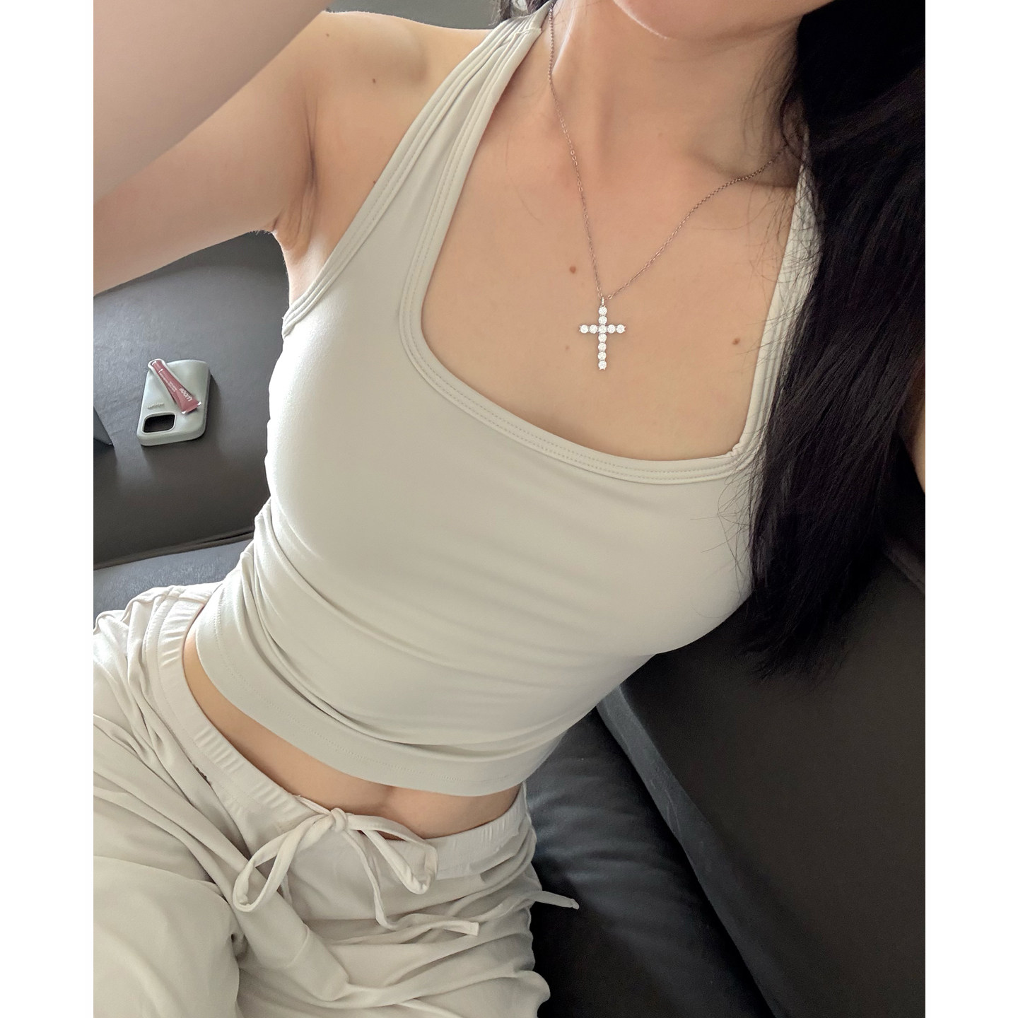 小胸天菜-方领运动背心带胸垫跑步健身文胸工字美背瑜伽服可外穿,淘宝优惠券,粉丝福利购,淘宝优惠卷