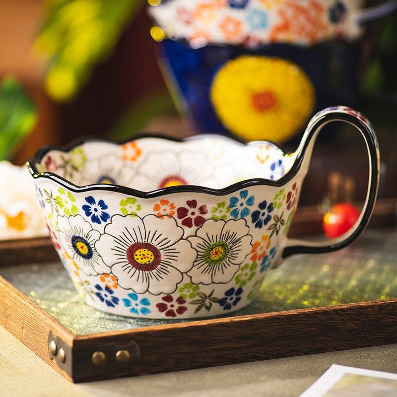 新款波兰中古风餐具高颜值碗陶瓷家用泡面碗汤碗饭碗大碗个人专用,淘宝优惠券,粉丝福利购,淘宝优惠卷