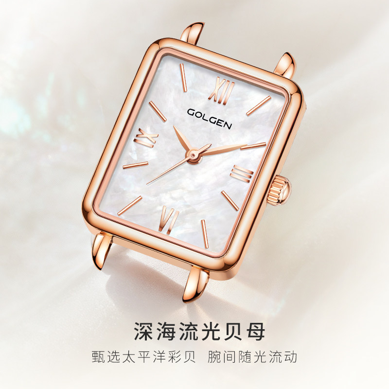 【新年礼物】古尊复古腕表方形手表女款真皮女士小表盘小众轻奢女,淘宝优惠券,粉丝福利购,淘宝优惠卷