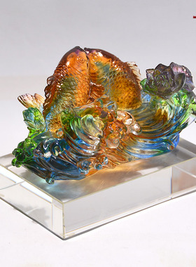 锦鲤商务礼品桌上刻字摆件名片座