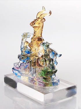 琉璃三羊开泰客厅摆件