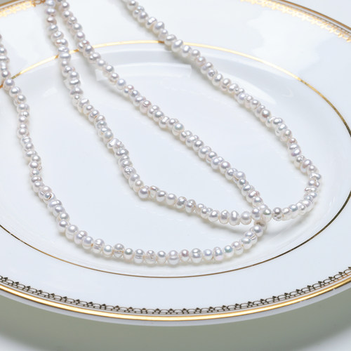 【破价限购一条】天然淡水珍珠极细锁骨链项链叠戴小米baby链NAN - 图1