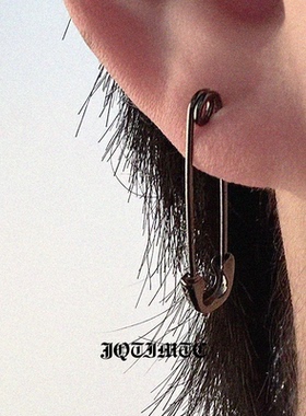 JQTITMC《别针》S925纯银耳环简约回形针短款耳圈潮流耳坠耳饰品