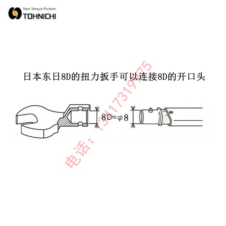 东日扭力扳手开口头SH8D*5.5/6/7/8/10/11/12/13/14/16/17/19/21 - 图2