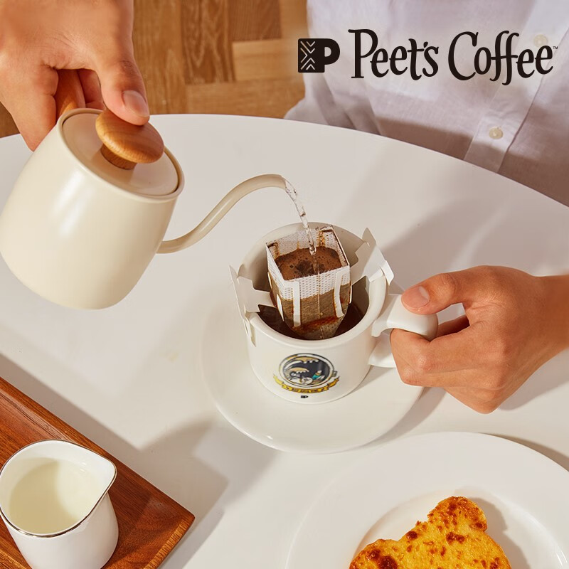 Peet's Coffee日期新鲜挂耳滤泡式黑咖啡粉手冲中深烘焙10g*5包 - 图1