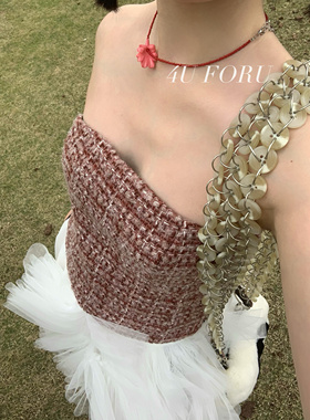 夏日红色海岛风小米珠时尚搭配项链小众花朵项链手链