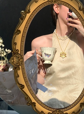 4U-23/ss 法式淡水珍珠多层项链宫廷vintage复古凤尾珍珠吊坠项链