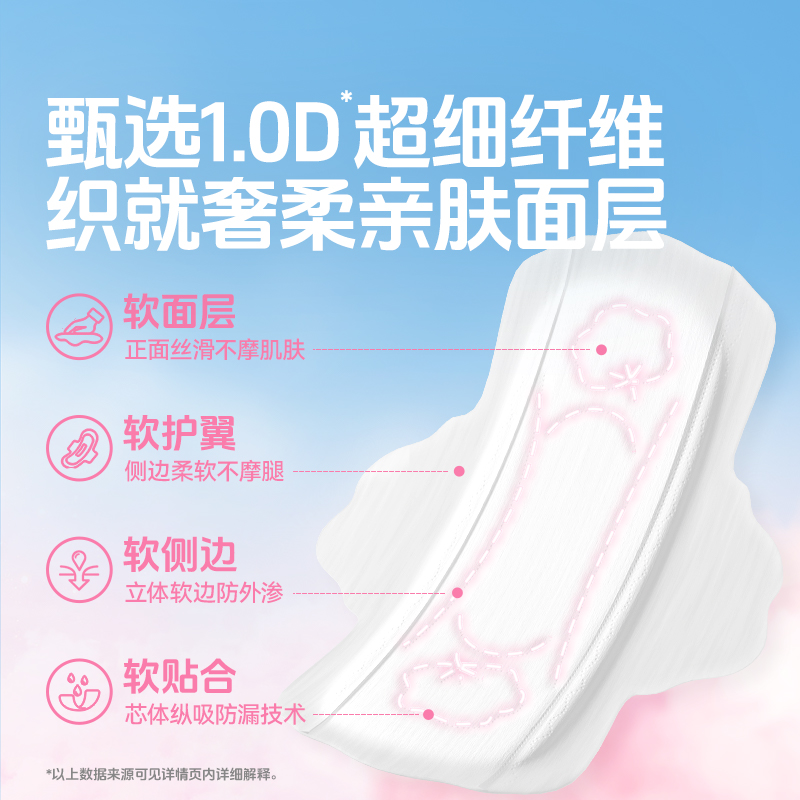 舒莱云柔肌pro卫生巾加长夜用360组合正品官方旗舰店抗菌姨妈巾