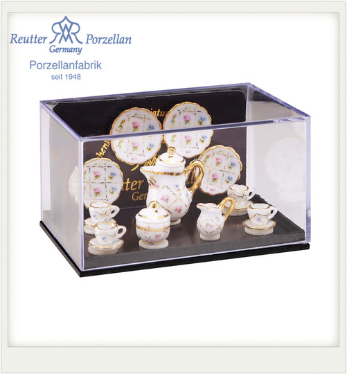 Baby house miniature mini 1 12/12 points ceramic checkered flower tea set coffee set holiday gift OB11 accessories