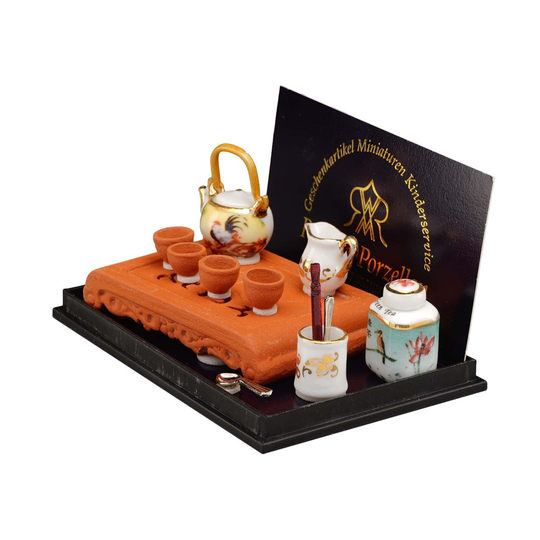German Reutter porzellan miniature ceramic 1 12 classic Chinese style tea set OB11 food toy