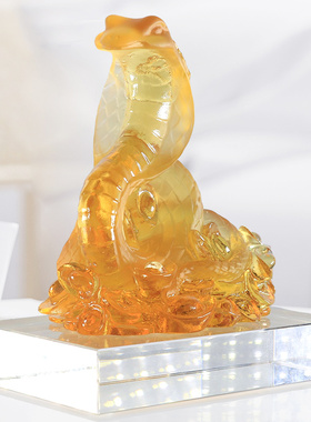 铁圈礼业琉璃蛇摆件工艺品吉祥物
