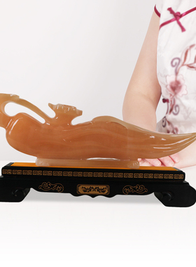 仿玉石人参如意摆件乔迁贺寿送礼