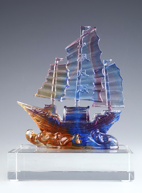 刻字logo壁柜商务风琉璃工艺品